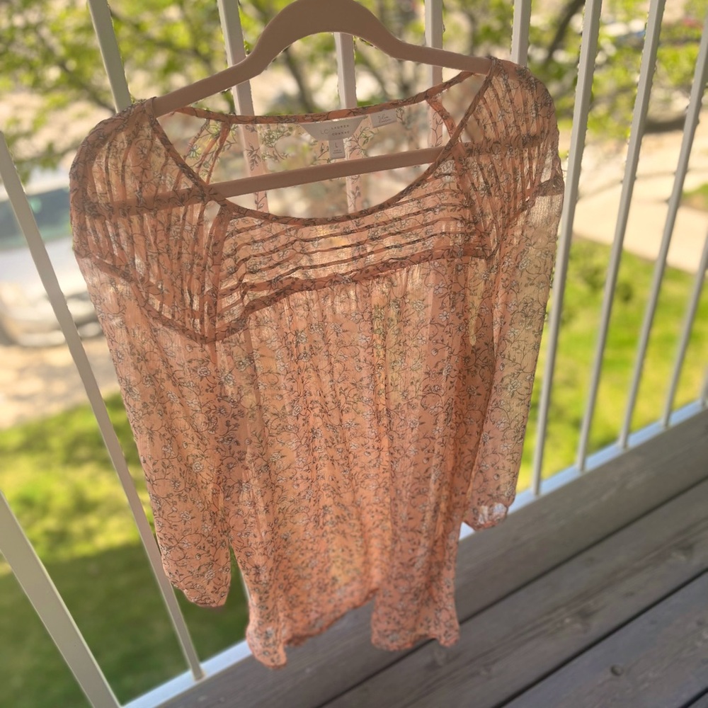 Peach floral blouse